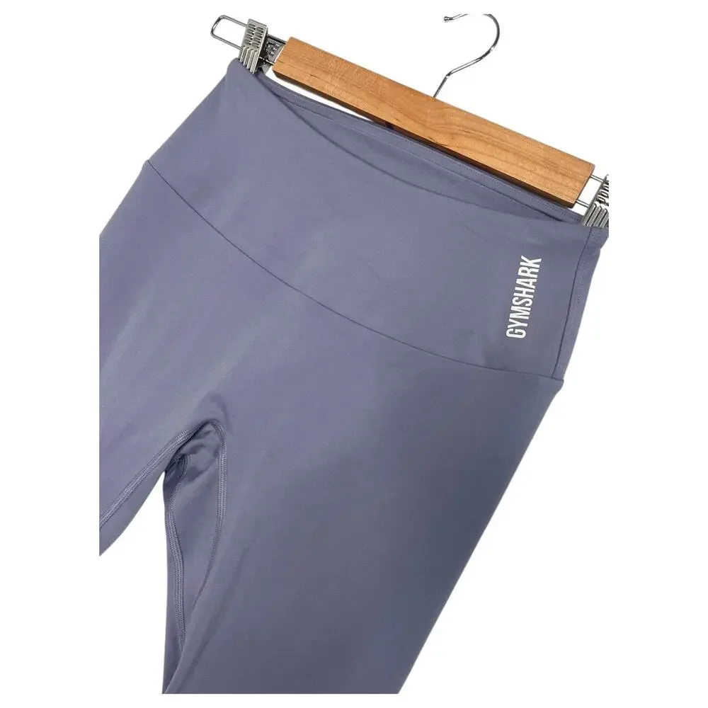 Gymshark Leggings Womens Small Blue Gray Cropped Capri Yoga Workout Gym Stretch